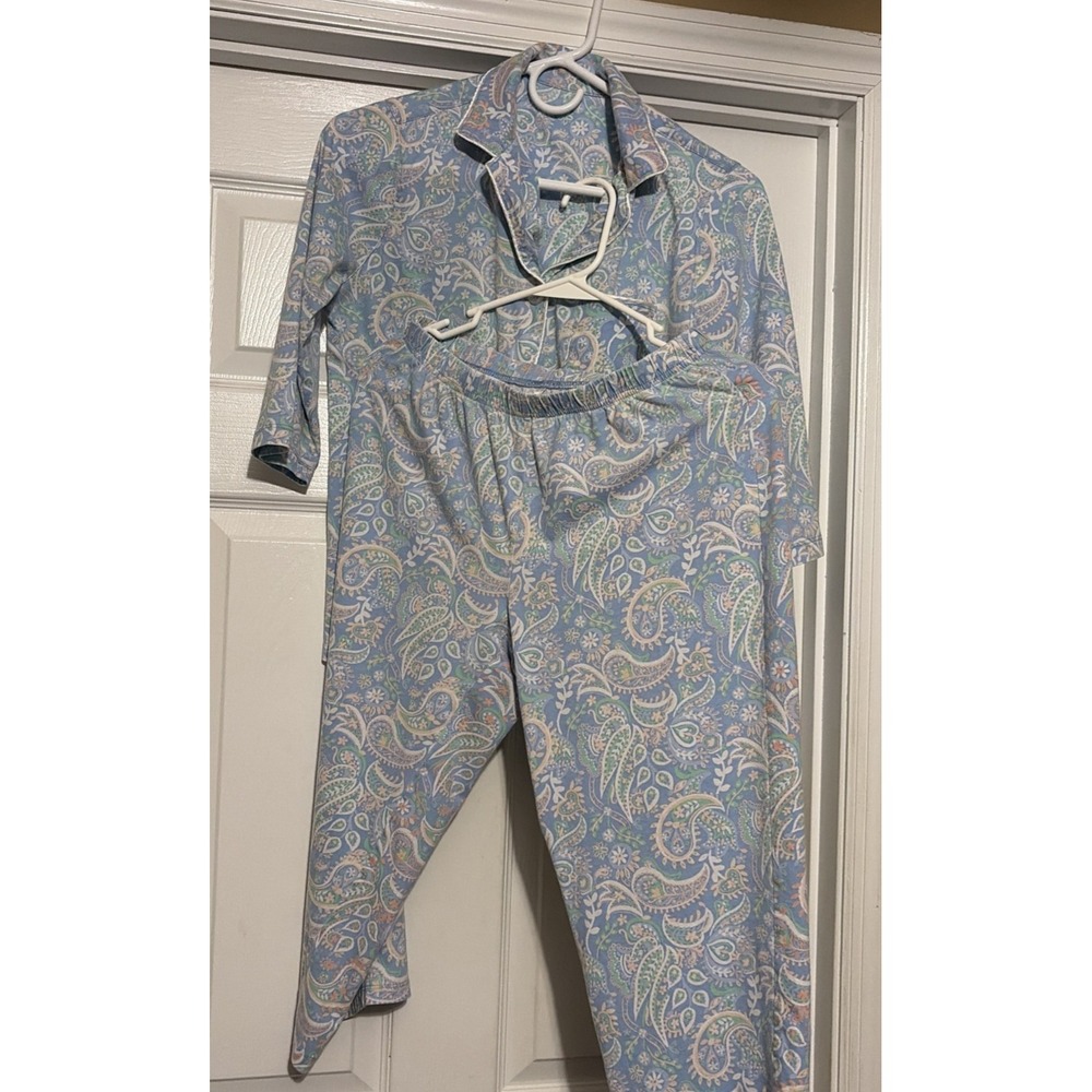 Blue Women's Capri Pajama Set, Sleepwear Set Size Small, Kim Rogers Small PJ Set